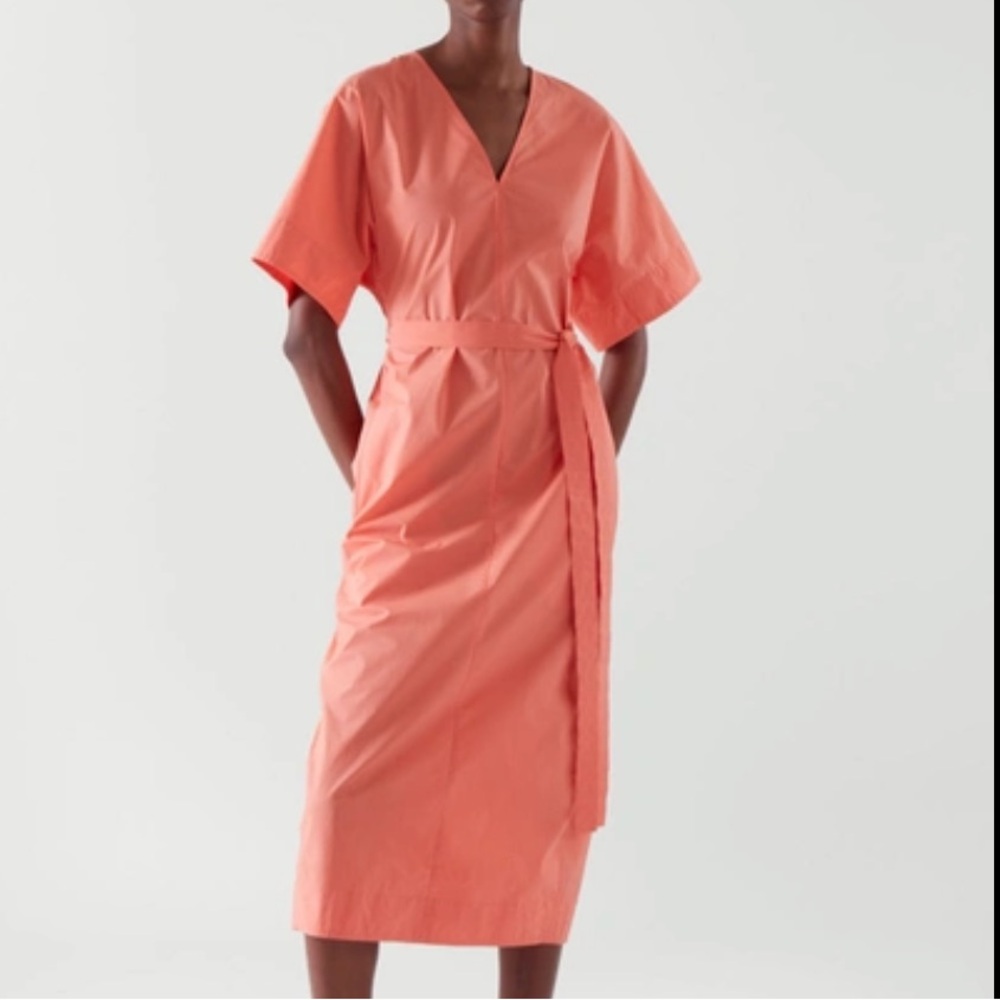 COS Kaftan Dress in Orange with Pockets and a Belt